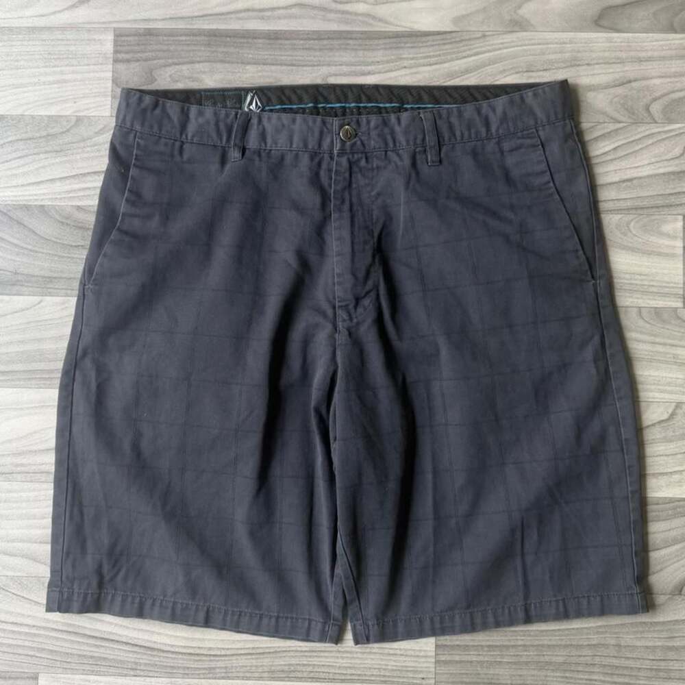 Volcom Class Board Shorts Navy Plaid Mens 38